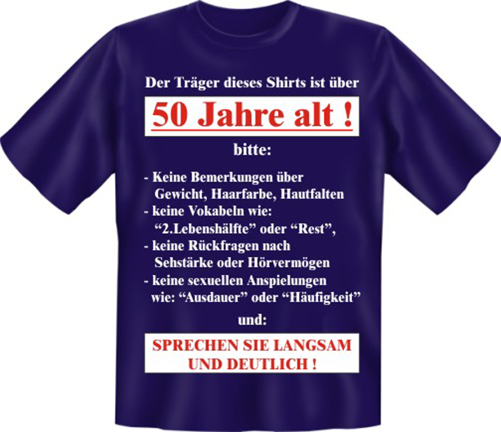 TShirt Fun Shirt zum 50. Geburtstag 50sten Birthday